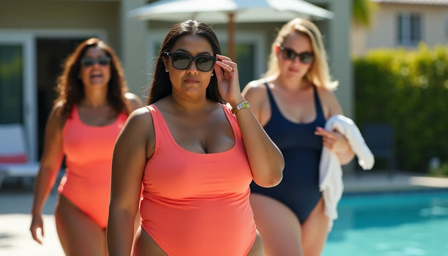 Visual context for plus size swimsuit models