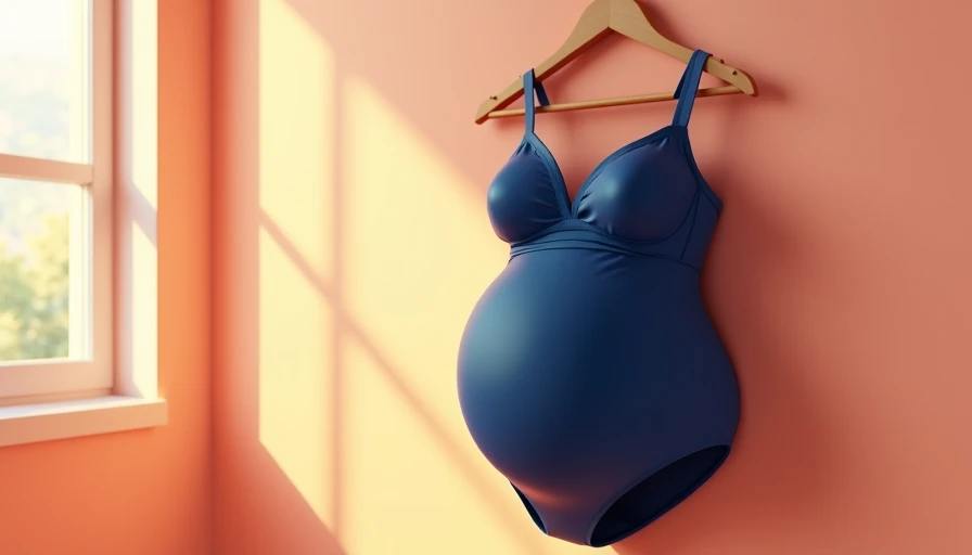 Illustration for plus size maternity swimsuit