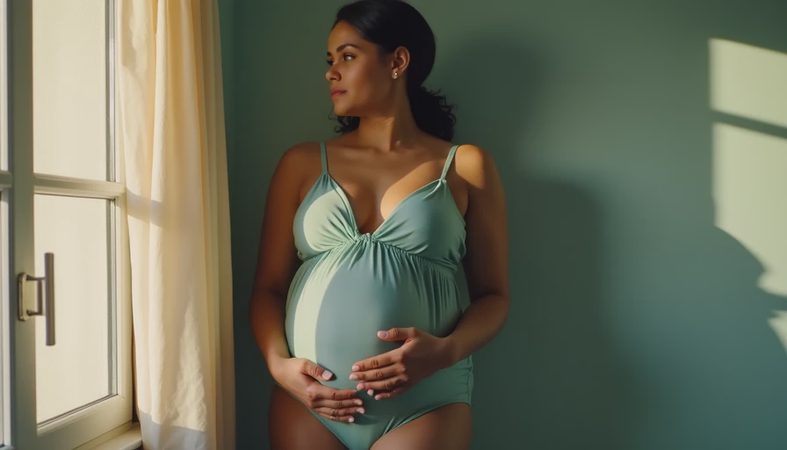 The Perfect Plus Size Maternity Swimdress for Your Baby Moon and Beyond